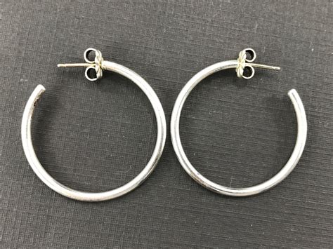 Tiffany & Co Sterling Silver 30mm Hoop Earrings — Queen May