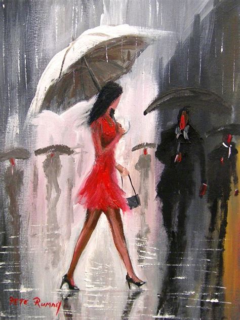 My paintings | Umbrella art, Rain art, Fine art painting