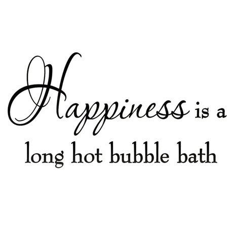 Happiness is a Long Hot Bubble Bath Wall Decal Bathroom Quotes Shower ...