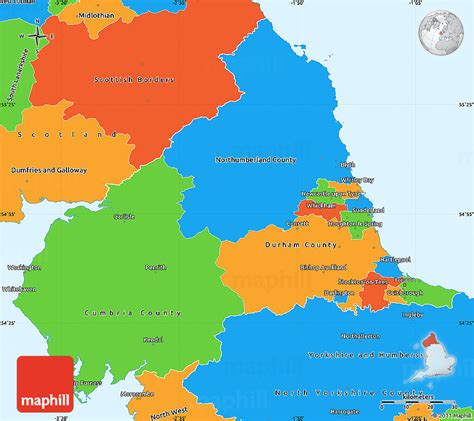 Political Simple Map of North