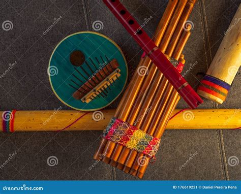 View from Above of Handmade Instruments in Peru. Concept of Traditional Andean Music Stock Image ...