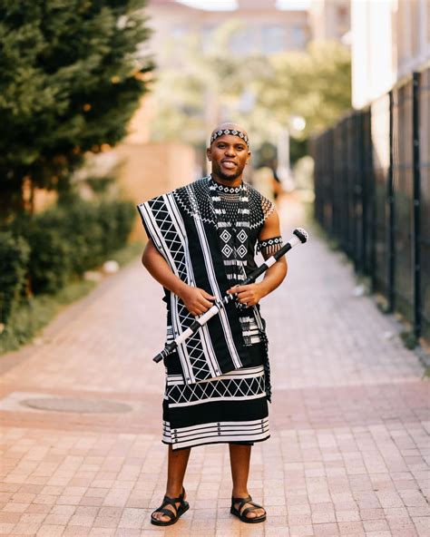 Black and White Crisscross men’s 3 piece xhosa ensemble