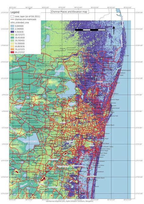 Chennai flood map - Flood map of Chennai (Tamil Nadu - India)