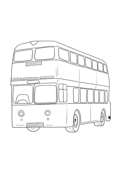 double-decker bus coloring page for free