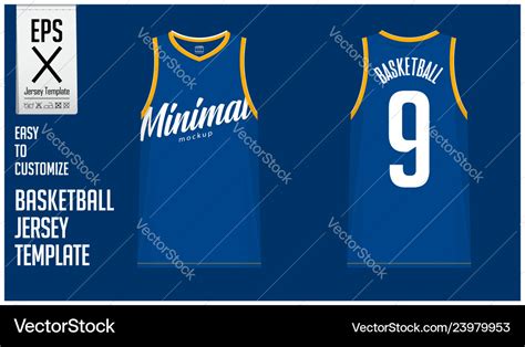 Minimal basketball uniform template design Vector Image