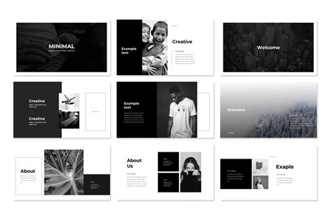 Black & White Presentation PowerPoint template | Presentation layout ...