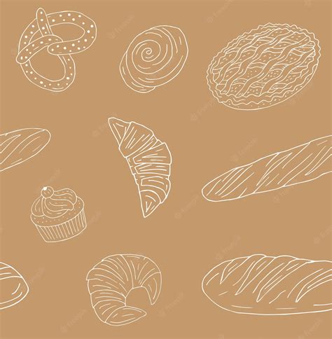 Premium Vector | Seamless pattern of bread