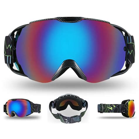 Adult Ski Goggles Winter Snow Sports Snowboard Goggles Anti fog Spherical Dual Lens for Men ...