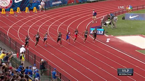 Olympic Track and Field Trials | Gatlin, Merritt, Webb Heading To Rio In Men's 200-Meter - YouTube