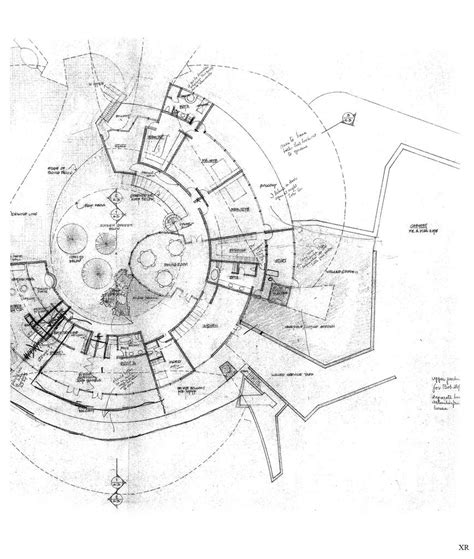 John Lautner House Plans - Bob Hope House 1973