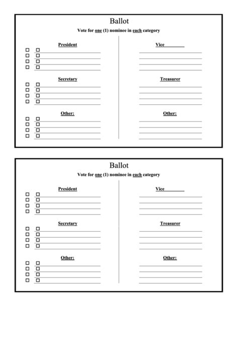 Free Ballot Template Word - Printable Word Searches