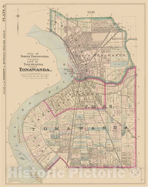 Historic Map : Atlas of Niagara Falls, North Tonawanda and Buffalo, NY ...