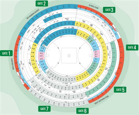 Melbourne Cricket Ground Seating Plan - Seating plans of Sport arenas around the World