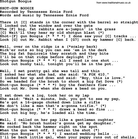 Shotgun Boogie - Bluegrass lyrics with chords