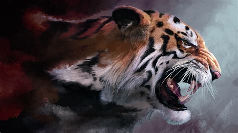 Tiger Painting Black And White