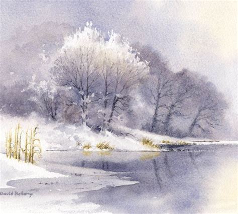 PAYSAGES GIVRES A L'AQUARELLE... | Winter watercolor, Watercolor landscape paintings, Winter ...