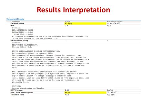 Results Interpretation - - Lupus Anticoagulant (LA): Choosing the Right ...