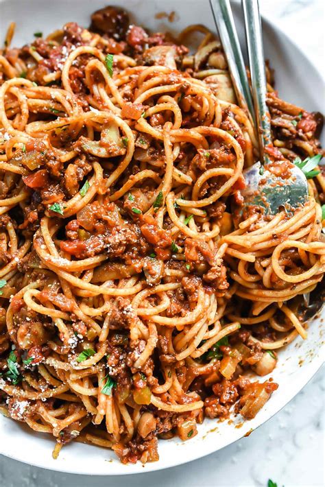 Mom's Homemade Spaghetti Recipe (& Meat Sauce) | foodiecrush.com