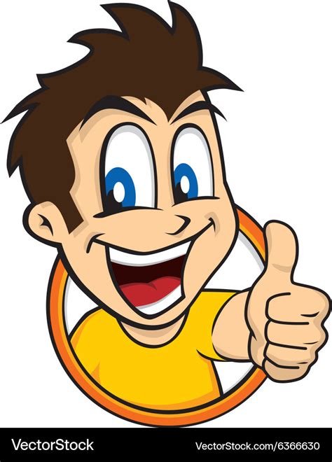 Cartoon guy thumbs up Royalty Free Vector Image