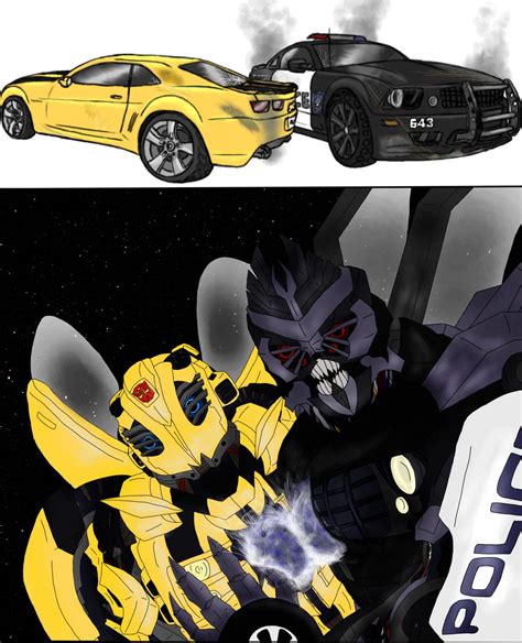 Bumblebee x Barricade Slash by Emptygoldeyes on DeviantArt