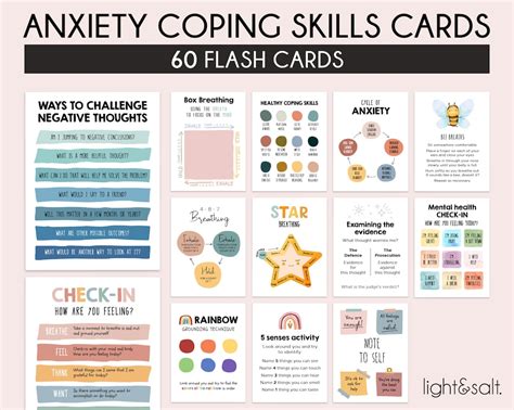 Anxiety Coping Skills Cards, Grounding Cards, Anxiety Cards, DBT ...