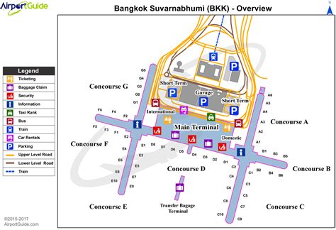 Bangkok - Suvarnabhumi (BKK) Airport Terminal Map - Overview | Airport guide, Airport map ...