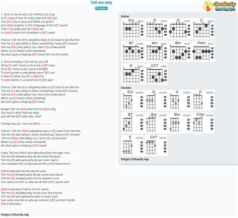 Hợp âm: Tell me why - Nhạc Ngoại - cảm âm, tab guitar, ukulele - lời ...