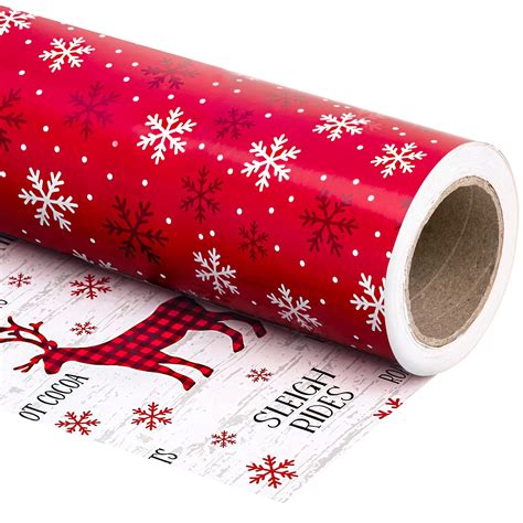 Snapklik.com : WRAPAHOLIC Reversible Christmas Wrapping Paper - Mini ...