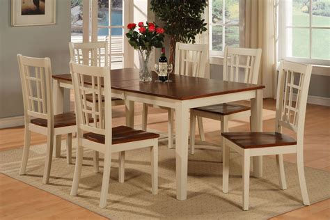 7 PC DINETTE KITCHEN DINING ROOM TABLE SET & 6 CHAIR WITH WOOD SEAT OFF ...