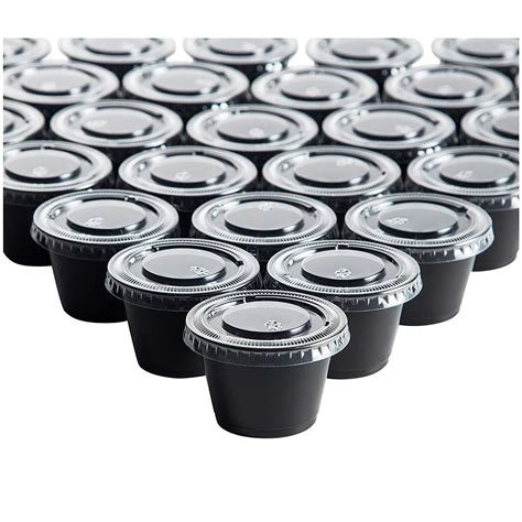 Plastic Portion Cups with Lids - 250-Piece Disposable to-go Sauce ...