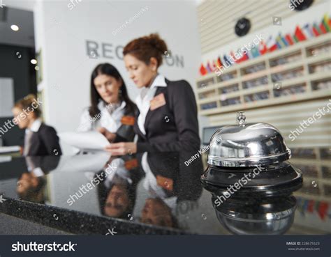 Modern Luxury Hotel Reception Counter Desk Stock Photo 228675523 ...