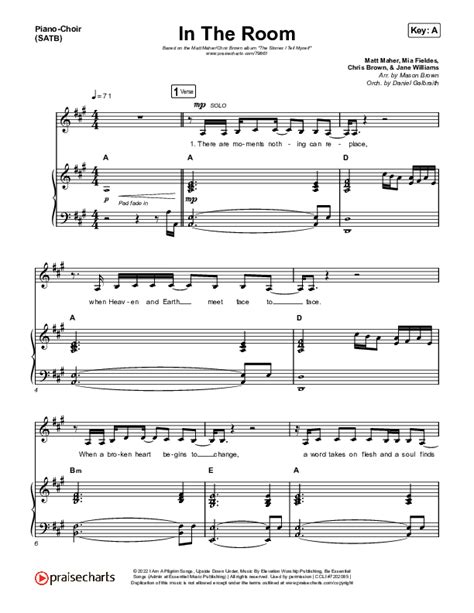 In The Room Sheet Music PDF (Matt Maher / Chris Brown) - PraiseCharts