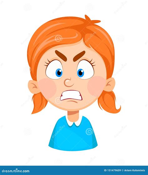 Face Expression of Cute Little Girl, Angry Stock Vector - Illustration of anger, angry: 151479609