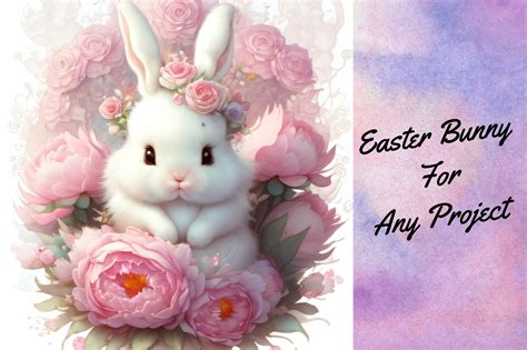 Easter Bunny with Flowers Graphic by YnovaArt · Creative Fabrica