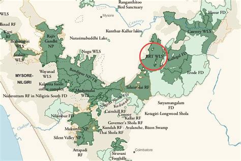 a map with a red circle in the middle and some green areas on top of it