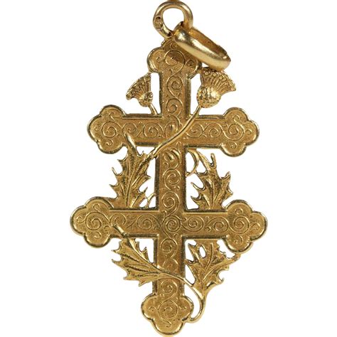 Antique French Cross of Lorraine in 18k Gold, c. 1900 | French cross ...