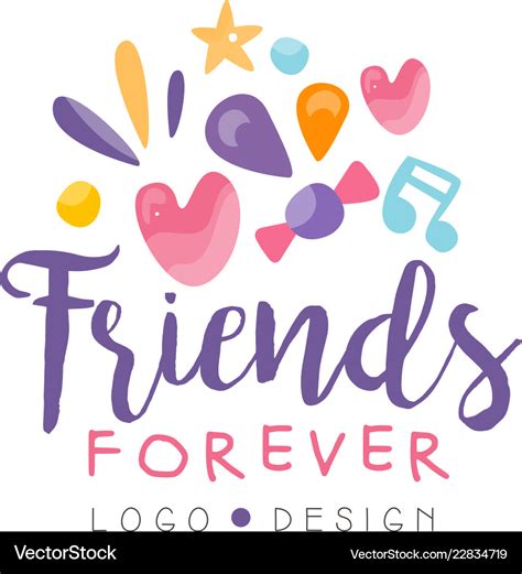 Friends forever logo design happy friendship day Vector Image