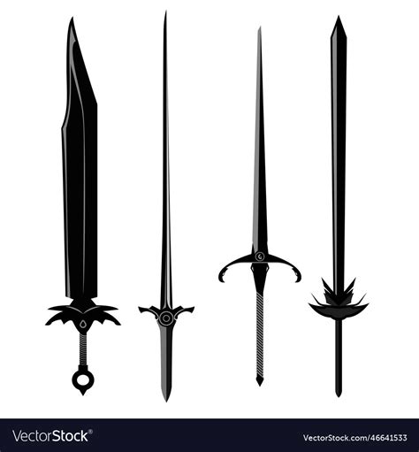 Fancy swords legendary unique Royalty Free Vector Image