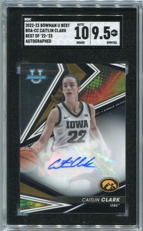 2022-23 Bowman's Best University Autographs Caitlin Clark Rookie Auto ...