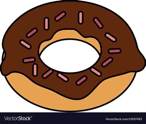 Color image cartoon donut with colored sparks Vector Image