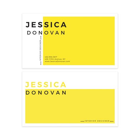 "Yellow Minimalist Business Card Design - Scandinavian Business Card - Premade Business Card ...