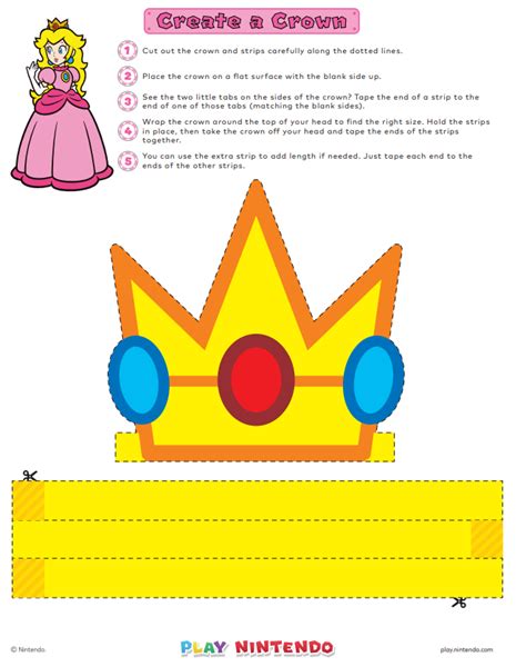 Print & Play: Princess Peach Crown - Sparkle with this Tiara - Play Nintendo.