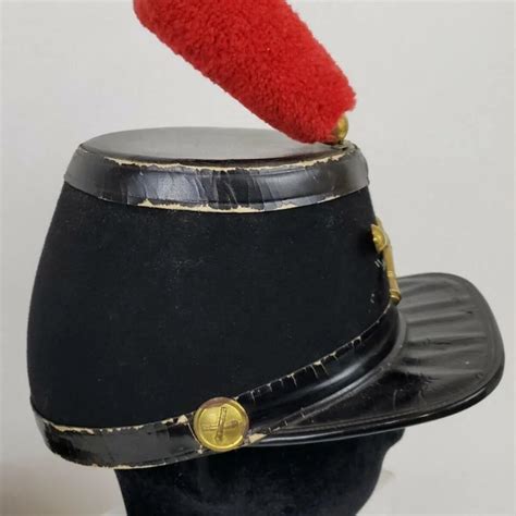 American Civil War Hat M1872 Shako Crossed Cannons Badge Red Vintage Soviet Russia Ussr Military ...