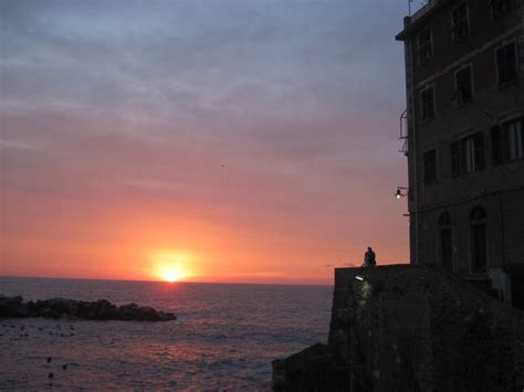 I'm an Outlaw, Not a Hero: Sunset in Riomaggiore, Cinque Terre.