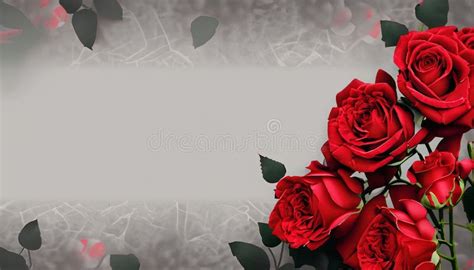 Red Roses on a Gray Background Stock Illustration - Illustration of ...