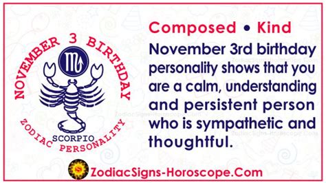 November 3 Zodiac (Scorpio) Horoscope Birthday Personality and Lucky ...