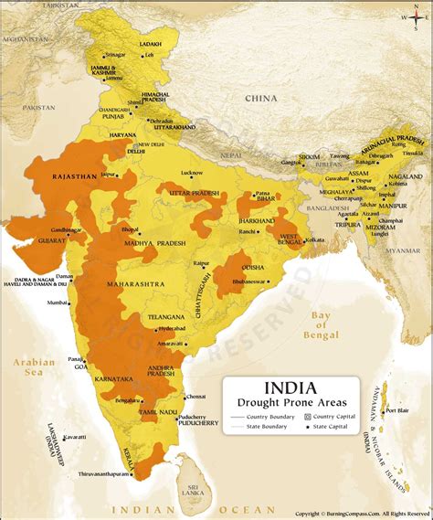 India Drought Prone Areas Map HD