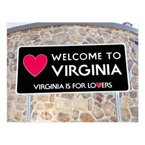 Virginia is for Lovers, Welcome to Virginia Sign Postcard | Zazzle.com