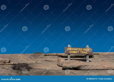 Enchanted Rock Summit Sign stock image. Image of texas - 88865973