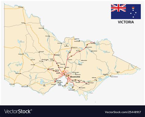 Road map australian state victoria Royalty Free Vector Image